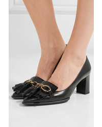 Tod's Fringed Leather Pumps Black