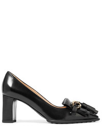 Tod's Fringed Leather Pumps Black