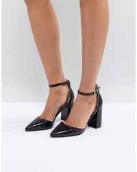 RAID Katy Black Croc Heeled Shoes