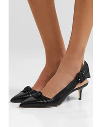 Francesco Russo Knotted Leather Slingback Pumps
