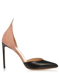 Francesco Russo Leather And Suede Point Toe Pumps