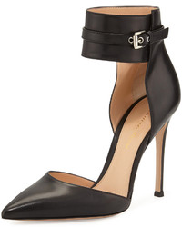 Gianvito Rossi Leather Ankle Wrap Pump Black