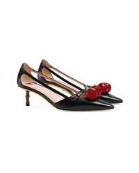Gucci Leather Cherry Pumps