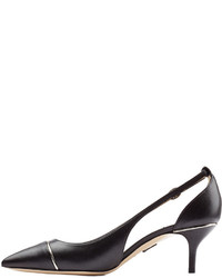 Paul Andrew Leather Low Heel Pumps With Metallic Detail