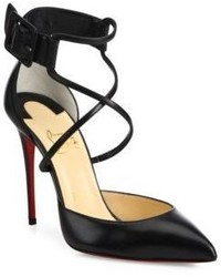 Christian Louboutin Leather Multi Strap Point Toe Pumps