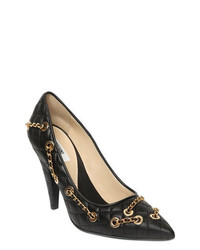 Moschino 100mm Chained Quilted Leather Pumps