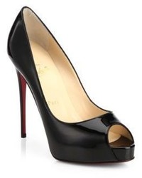 Christian Louboutin New Very Prive 120 Patent Leather Peep Toe Pumps