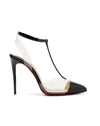Christian Louboutin Nosy 100 Patent Leather And Pvc T Bar Pumps