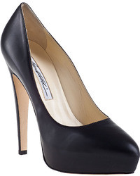 Brian Atwood Obsession Platform Pump Black Leather