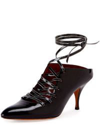 Givenchy Patent Lace Up 80mm Pump Black