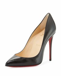 Christian Louboutin Pigalle Follies Leather 100mm Red Sole Pump Black