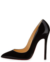 Christian Louboutin Pigalle Patent Leather Red Sole Pump Black