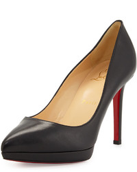Christian Louboutin Pigalle Plato Leather Red Sole Pump Black