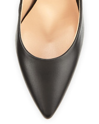 Neiman Marcus Prestige Leather Pointed Toe Pump Black