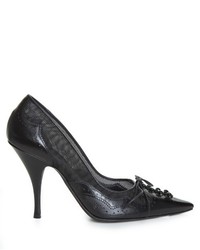 Givenchy Rika Brogue Detail Mesh And Leather Pumps