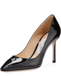 Jimmy Choo Romy Patent Pointed Toe 85mm Pump Black