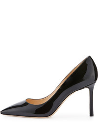 Jimmy Choo Romy Patent Pointed Toe 85mm Pump Black