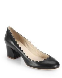 Chloé Scalloped Leather Pumps
