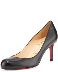 Christian Louboutin Simple Leather Red Sole Pump Black