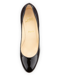 Christian Louboutin Simple Patent Red Sole Pump Black