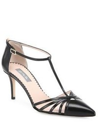 Sarah Jessica Parker Sjp By Carrie T Strap Leather Pumps