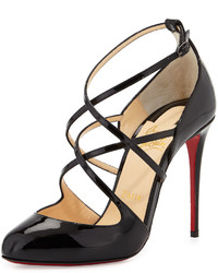 Christian Louboutin Soustelissimo Strappy Red Sole Pump Black