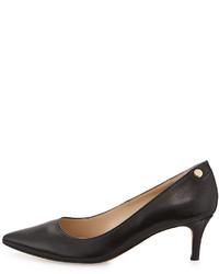 Neiman Marcus Stroll Pointed Toe Leather Pump Black