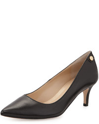 Neiman Marcus Stroll Pointed Toe Leather Pump Black