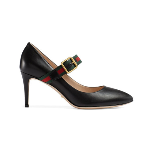 Gucci Sylvie Leather Mid Heel Pumps 618 farfetch Lookastic