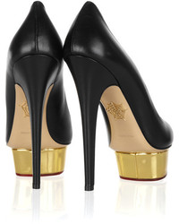 Charlotte Olympia The Dolly Leather Platform Pumps Black