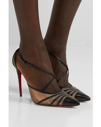 Christian Louboutin Theodorella 100 Leather And Mesh Pumps