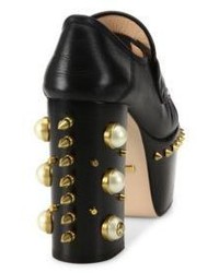 Gucci Vegas Leather Platform Loafer Pumps