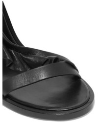 Isabel Marant Ansel Ruffle Trimmed Leather Sandals Black