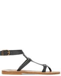 K Jacques St Tropez Artimon Leather Sandals Black