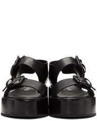 Ann Demeulemeester Black Buckle Platform Sandals