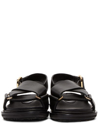 Marni Black Fussbet Crossover Sandals