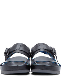 Officine Creative Black Leather Buckle Sandals