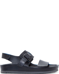 Officine Creative Black Leather Buckle Sandals