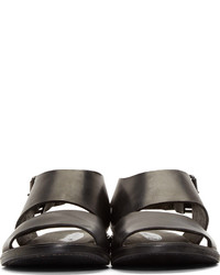Marsèll Black Leather Buckled Strap Sandals