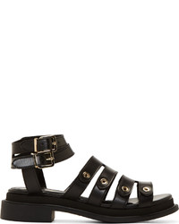 Robert Clergerie Black Leather Caroube Sandals