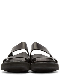 Guidi Black Leather Double Strap Sandals