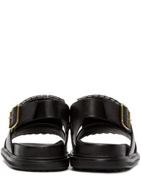Marni Black Leather Fringed Sandals