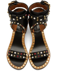 Isabel Marant Black Leather Jryn Sandals