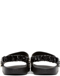 Givenchy Black Leather Logo Sandals