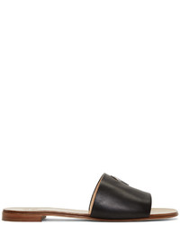 Giuseppe Zanotti Black Leather Logo Sandals