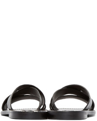Dolce & Gabbana Black Leather Multi Strap Sandals