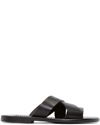 Dolce & Gabbana Black Leather Multi Strap Sandals