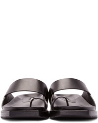 Ann Demeulemeester Black Leather Slip On Sandals