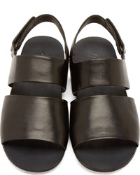 Marsèll Black Leather Strappy Sandals