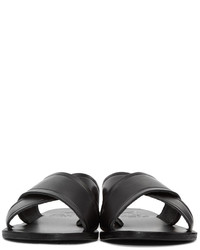 Ancient Greek Sandals Black Leather Thais Sandals